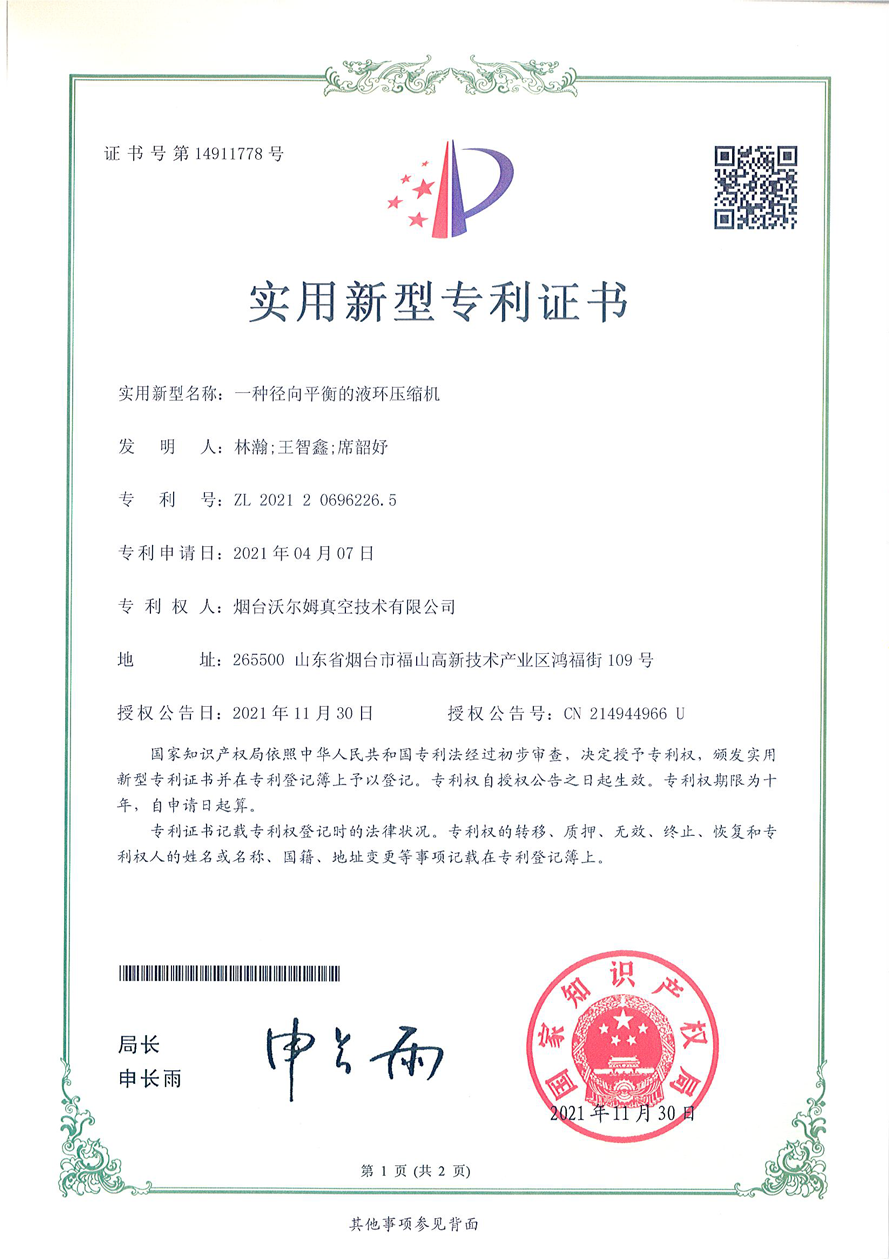 一種徑向平衡的液環(huán)壓縮機(jī)